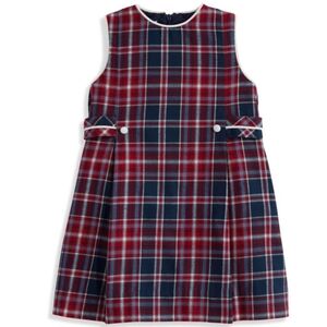 Bella bliss,	Side Tab A-line sleeveless dress, covington (red/ navy) plaid S 6